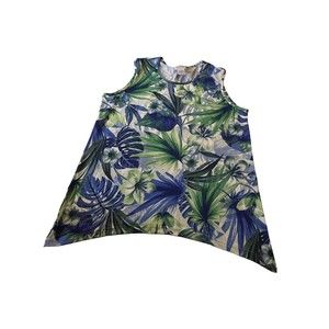 Bon Worth Womens top tropical print Size M